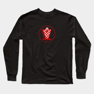 Madness Vintage Plastisol Texture Checkerboard Red & White Long Sleeve T-Shirt